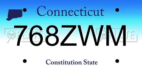 768ZWM Connecticut License Plate