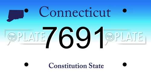 7691 Connecticut License Plate