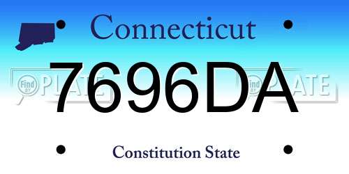 7696DA Connecticut License Plate
