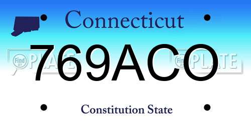 769ACO Connecticut License Plate