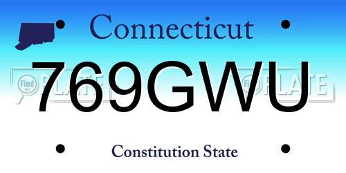 769GWU Connecticut License Plate