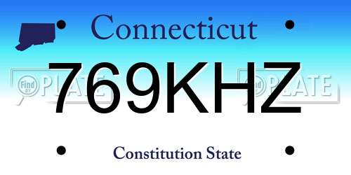 769KHZ Connecticut License Plate