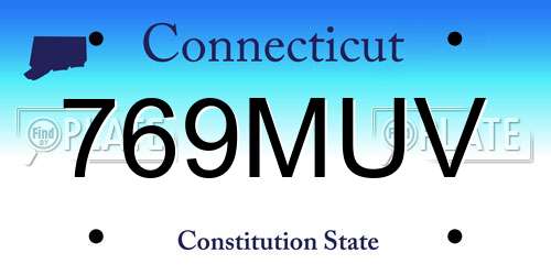 769MUV Connecticut License Plate