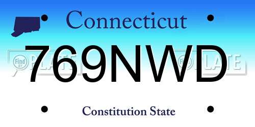 769NWD Connecticut License Plate