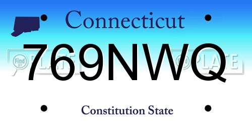 769NWQ Connecticut License Plate
