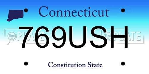 769USH Connecticut License Plate