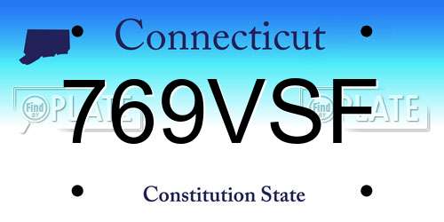 769VSF Connecticut License Plate