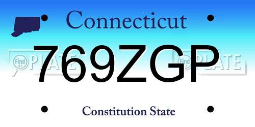 769ZGP Connecticut License Plate