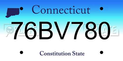 76BV780 Connecticut License Plate