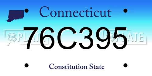 76C395 Connecticut License Plate