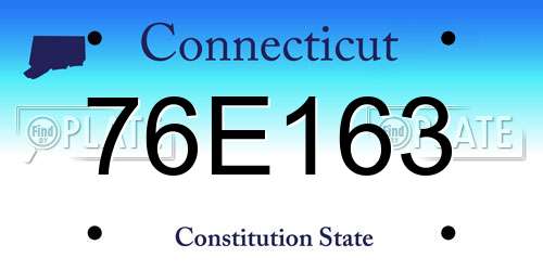 76E163 Connecticut License Plate