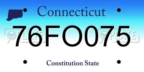 76FO075 Connecticut License Plate