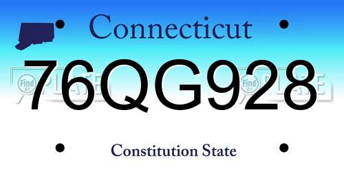 76QG928 Connecticut License Plate
