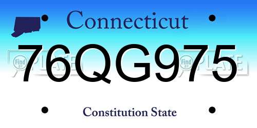 76QG975 Connecticut License Plate