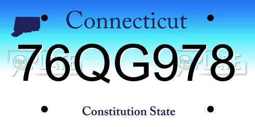 76QG978 Connecticut License Plate
