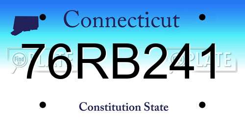 76RB241 Connecticut License Plate