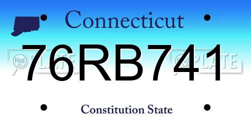 76RB741 Connecticut License Plate