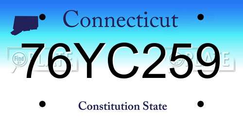 76YC259 Connecticut License Plate