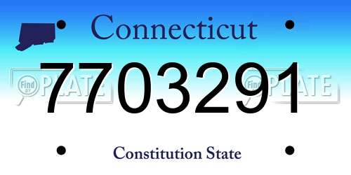 7703291 Connecticut License Plate