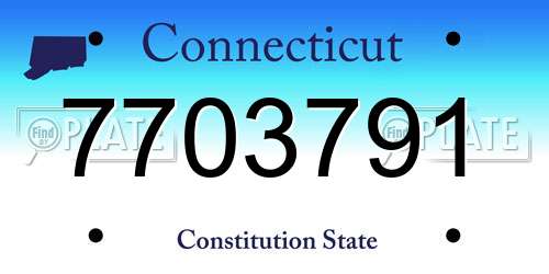 7703791 Connecticut License Plate