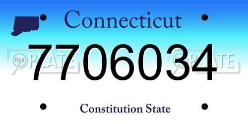 7706034 Connecticut License Plate