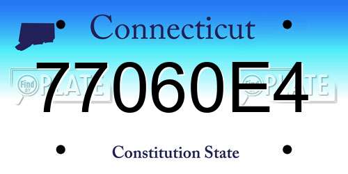 77060E4 Connecticut License Plate