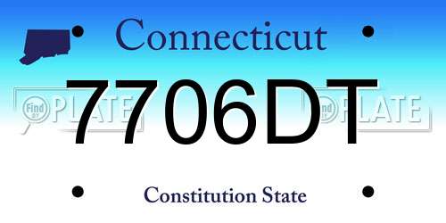 7706DT Connecticut License Plate