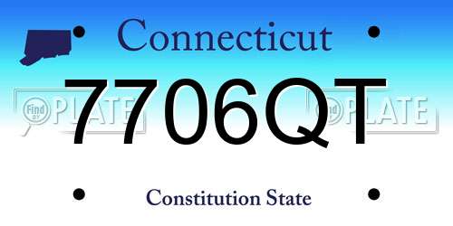 7706QT Connecticut License Plate