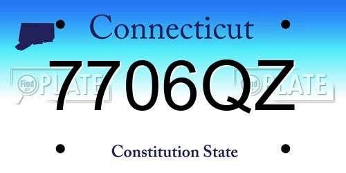 7706QZ Connecticut License Plate