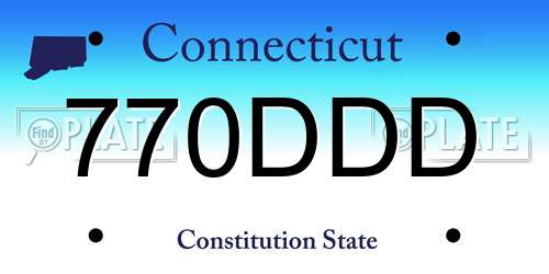 770DDD Connecticut License Plate