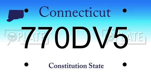 770DV5 Connecticut License Plate
