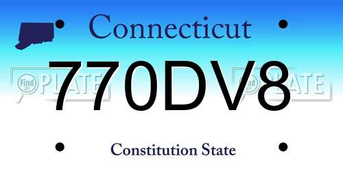 770DV8 Connecticut License Plate