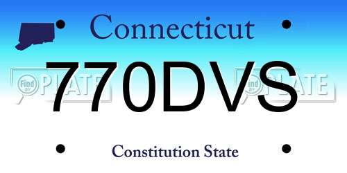 770DVS Connecticut License Plate