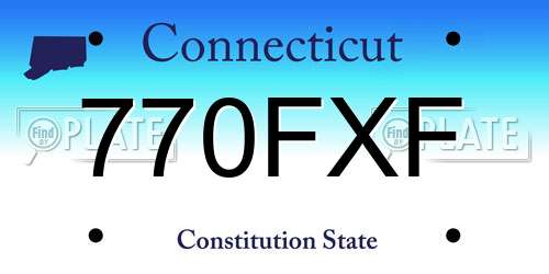 770FXF Connecticut License Plate