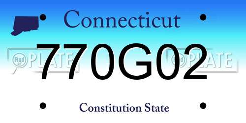770G02 Connecticut License Plate