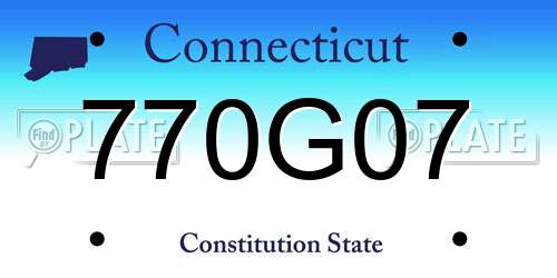 770G07 Connecticut License Plate