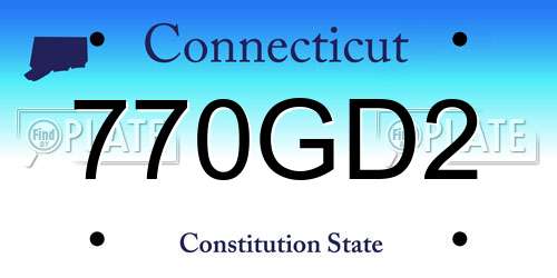 770GD2 Connecticut License Plate