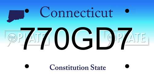 770GD7 Connecticut License Plate