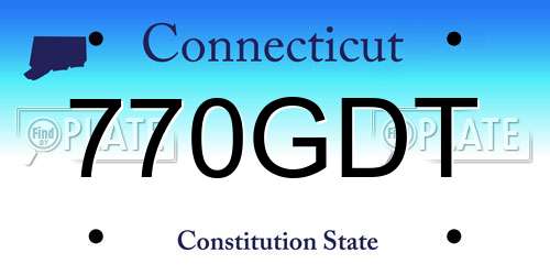 770GDT Connecticut License Plate