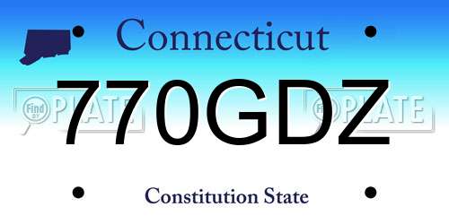 770GDZ Connecticut License Plate