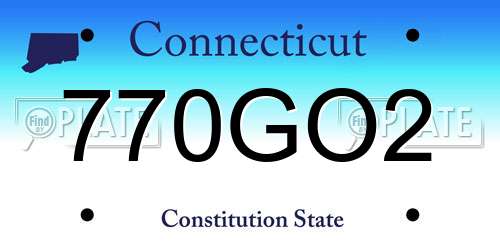 770GO2 Connecticut License Plate