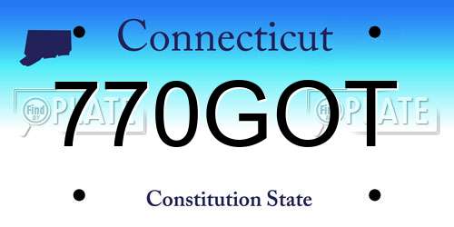 770GOT Connecticut License Plate