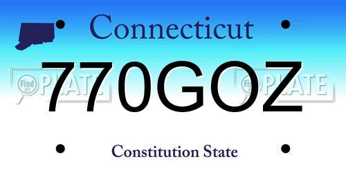 770GOZ Connecticut License Plate