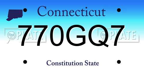 770GQ7 Connecticut License Plate