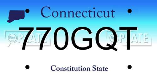 770GQT Connecticut License Plate