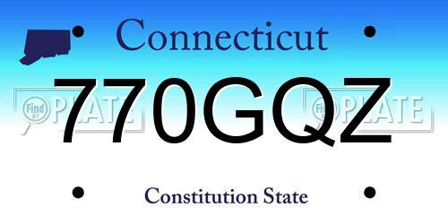 770GQZ Connecticut License Plate