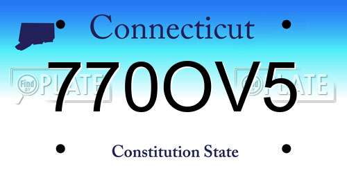 770OV5 Connecticut License Plate