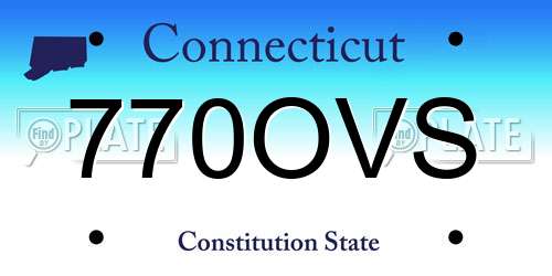 770OVS Connecticut License Plate