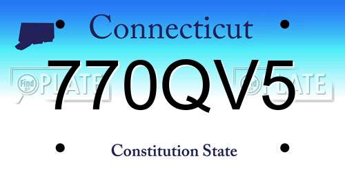 770QV5 Connecticut License Plate