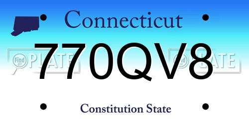 770QV8 Connecticut License Plate